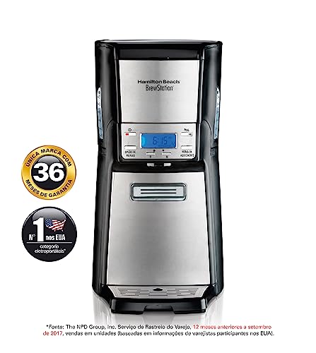 Cafeteira Elétrica BrewStation Elite, 35 Xícaras, Preta/Prata Hamilton Beach 110V