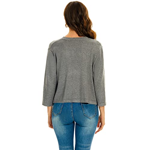 Satuun Women's 3/4 Sleeve Shrugs Lightweight Open Front Cropped Cardigan For Women #TOP3