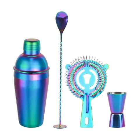 ELEGANTZ Luxury Cocktail Shaker Set – 4-Piece Bartender Kit with Shaker, Strainer, Jigger, Mixing Spoon – Premium Stainless Steel Cocktail Bar Tools for Home & Professional Use Cover
