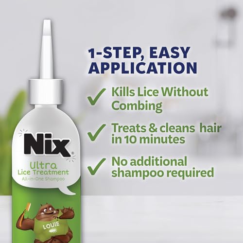 Nix Lice Treatment & Prevention Kit, All-in-One Shampoo, 4 fl oz, with Lice Removal Comb and Lice Prevention Daily Leave-in Spray, 6 fl oz - Thumbnail 2