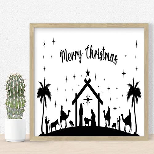 Panneau bois de Noël idée cadeau maison cadre mural festif cuisine 30cm