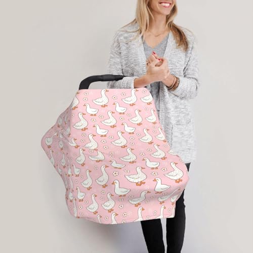 Image of Pink Goose Baby Stuff Car Seat Cover for Baby,Mom Nursing Breastfeeding Covers,Multi-Use Car Seat Canopy Carrier Cover,Stroller Cover Newborn Shower Gift for Boys Girls