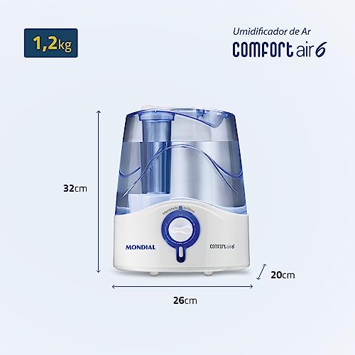 Umidificador de Ar Comfort Air 6, Mondial, Branco/Azul, 35W, Bivolt - UA-07