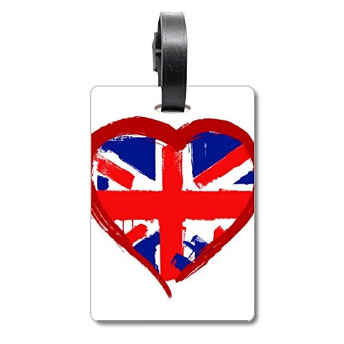 Étiquette d'identification pour valise Love Heart UK drapeau anglais