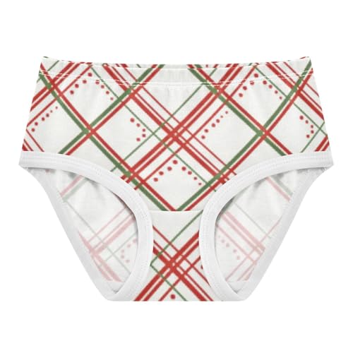 Girls' Triangle Panties Toddler Cotton Underwear for Kid Red White Interlaced