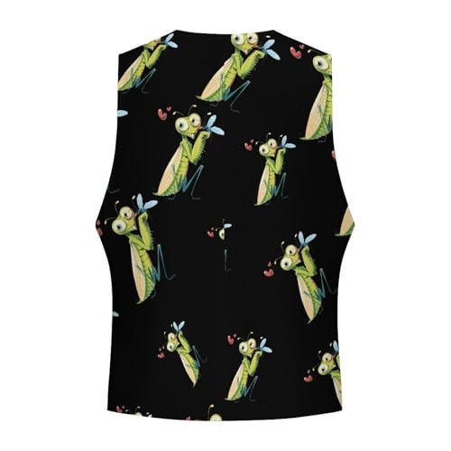 Praying Mantis Eating Mosquito Novelty Men's Suit Vest Funny Formal Dress Vests Business Waistcoat4