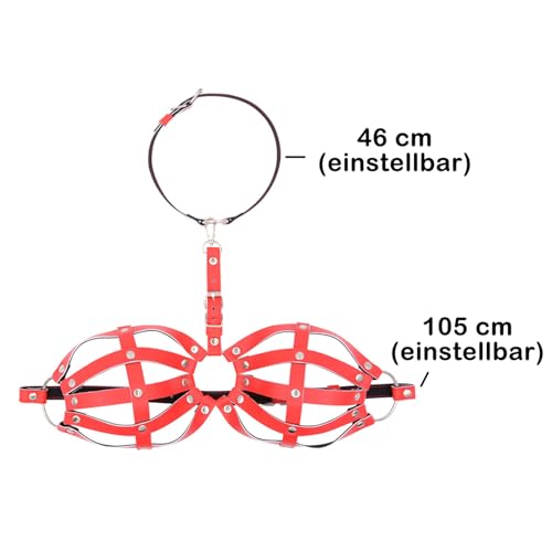WUUDOA Leder Bh Frauen Sexy, Erotische Bhs, Gothic Kleidung Damen Sexy, BDSM Kleidung, Bra Leder Body Damen, Harness Damen, Dessous Bh Sexy Damen Erotisch, Erotische Frauen Kleidung (rosa)