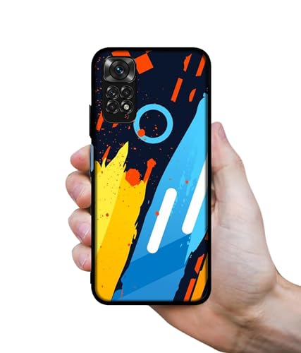 Image of Abstract Stripes Geometric Figures Design Premium 2D Printed Metal Back Case Cover for Mi Redmi Note 11 4G / Note 11S 4G / Poco M4 Pro 4G