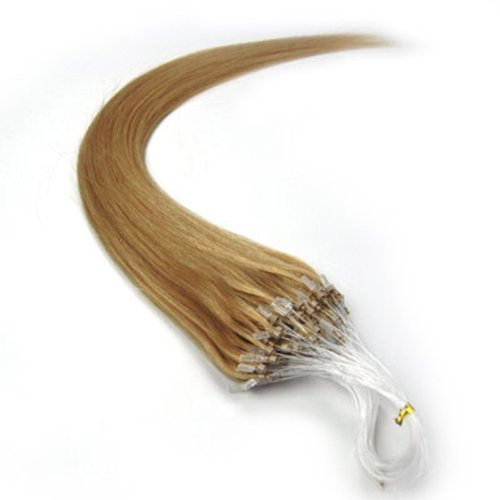 18'' Remy Loops Micro Rings Beads Tipped Human Hair Extensions 17colors for Your Best Selection (#27-dark blonde)
