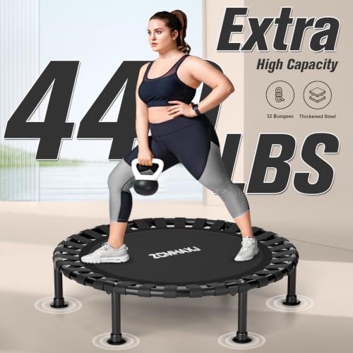 Image of ZCMHAXJ Foldable Mini Trampoline, 36 inch /40 inch /48 inch Rebounder Trampoline for Adults & Kids, 440lbs Capacity Indoor Fitness Workout Exercise Equipment