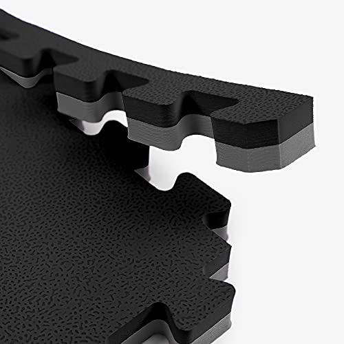 Incstores 1 Inch Thick Mma Foam Flooring Tiles | Extra Thick Interlocking Foam Tiles For Mixed Martial Arts Floor Protection In Your Home Gym, Training Facility, And More | Black/Grey, 8 Tiles #TOP3