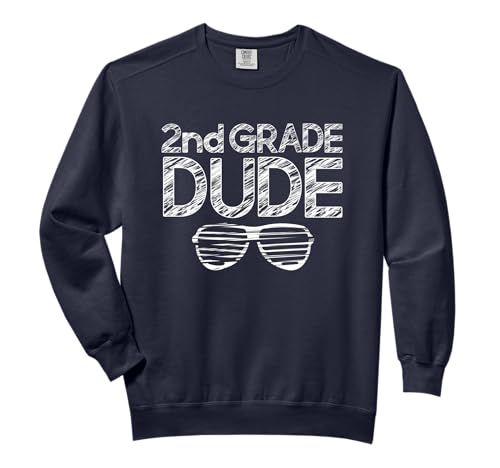 2nd Grade Dude In Sunglasses Back to School Second Grader Comfort Colors Adult Sweatshirt