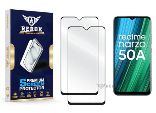 Image of Gorilla Tempered Glass Screen Protector Compatible with Realme Narzo 50A [Pack of 2] | Edge-to-Edge, Bubble-Free, Case Friendly, Easy Installation Kit