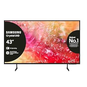 Samsung Smart TV 43″ UE43DU7170UXZT, Crystal 4K UHD, 4K Upscaling, Slim Look, DVBT-2, Q-Symphony & OTS Lite, Integrato con Bixby, comp con Alexa e Google Assistant, Black 2024