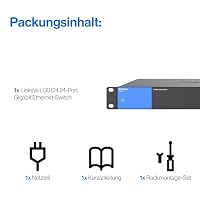 Linksys LGS124-EU 24-Port Unmanaged Gigabit-Netzwerk-Switch – Ethernet-Switch/Hub mit Metallgehäuse, Splitter – Platzierung an der Wand oder auf dem Schreibtisch im Büro oder zu Hause, Plug-and-Play – Ansicht 8