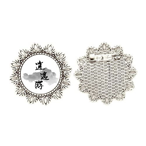 Broche de plata con flores chinas de alta joyería fina