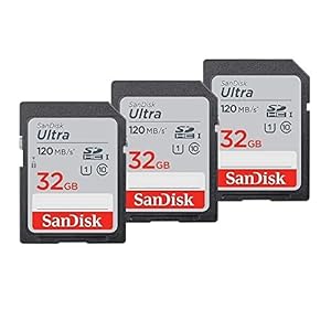 SanDisk 32GB 3-Pack Ultra SDHC UHS-I Memory Card (3x32GB) – SDSDUN4-032G-GN6IM [Older Version]