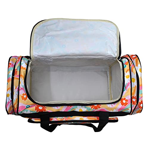 NGIL Canvas 23" inch Duffle Bag (Groovy Flower-Black)4