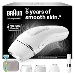 Depiladora de luz pulsada Braun Silk·expert Pro 3 PL3136 en blanco y plata