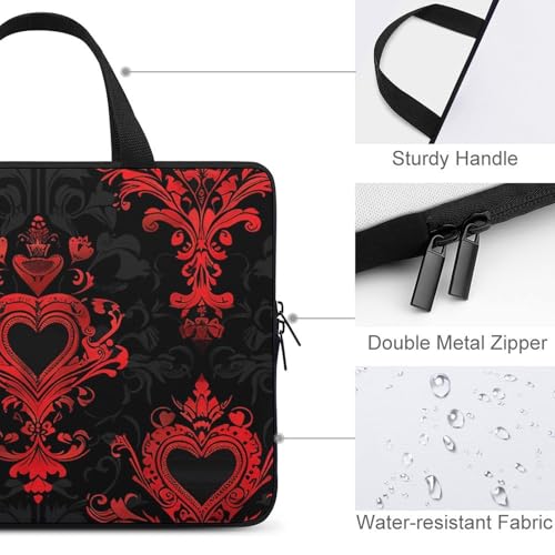 Bolso de hombro para laptop 12 pulgadas con patrón de corazones miniatura 3