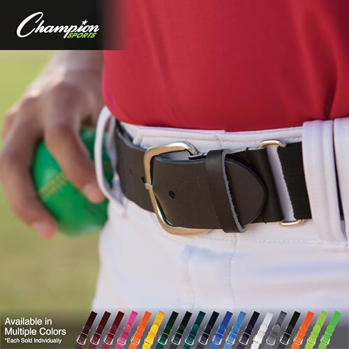 Image of Champion Sports Baseball & Softball Belt - Stretch Fit Uniform Belt for Youth & Adult Players, Multiple Colors