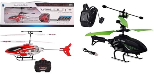 Image of Combo Pack of Velocity Helicopter & Watch induced Helicopter for Kids