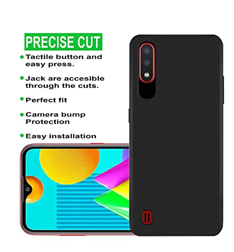 Image of Mobile Back Cover Case for Samsung M01(2020) (Silicone Case|CameraProtection|Black SC1510)