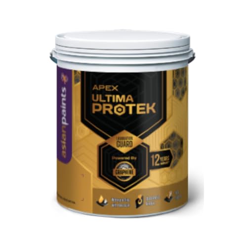 Image of Asian Paint Apex Ultima Protek Exterior Paint, Graphene Powered, Lamination Guard, Crack Bridging, Anti-Algal, Dust Resistant, Rich Sheen, 12-Year Durability - 1 Liter (White)