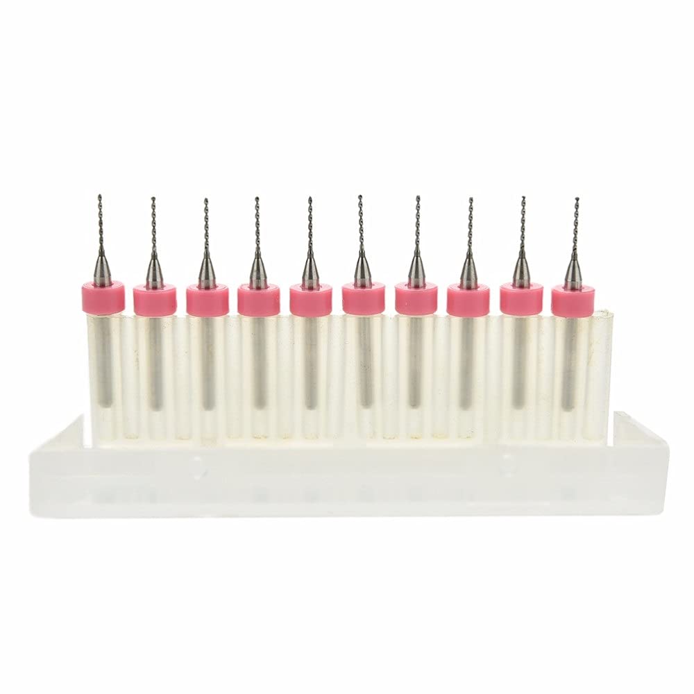 10CPS/Caja 0,8mm PCB plástico Acero Inoxidable Broca tungsteno Acero carburo Grabado Broca BitMicro Mini Juego de Brocas