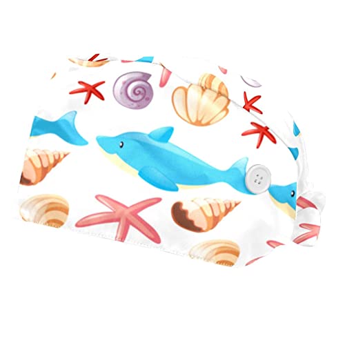 Chapeaux bouffants ajustables au motif dauphin pour un confort quotidien