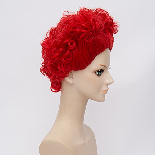 Red Queen Wig Alice Cosplay Anime Hair Short Red Curly Movie Cosplay Wig #TOP1
