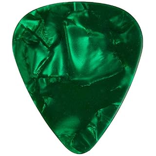 Fender Lot de 12 médiators en celluloïd de qualité supérieure en forme de 351, vert Moto, taille M - Les Beatles, Paul McCartney, John Lennon, RIngo Starr, George Harrison Fender Lot de 12 médiators en celluloïd de qualité supérieure en forme de 351, vert Moto, taille M – Image 2