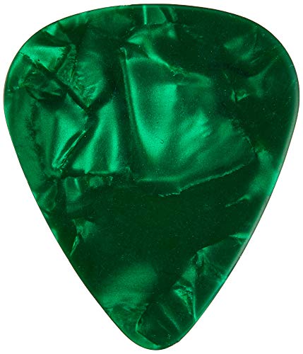 Image of Fender Premium Celluloid Guitar Picks 351 Shape, Guitar Accessories, Green Moto, Medium, 12-Pack