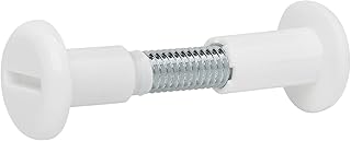 10 piezas SOTECH Tornillo de conexión blanco Ø-agujero 8 mm para espesores de madera de 31-40 mm con rosca M6 Tornillo para unir muebles con taco de fijación Conector de muebles de acero - plástico