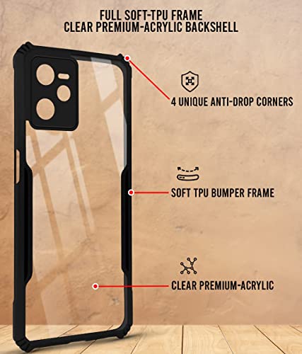 Image of Jkobi Back Cover Case for Realme C35 (Crystal Glass Back | Camera Protection | Shockproof | Professional Black)