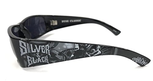Authentic Shades Raiders Skull Silver & Black Sunglasses California Lowrider Style
