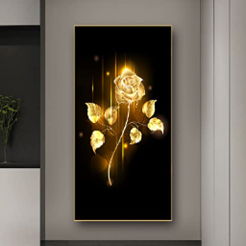 Peintures sur toile de fleurs nordiques dorées dsdsgog 40x80cm pour décoration murale
