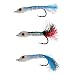 Handmade 3pc Minnow Fly Fishing Lure Set | Sinking Wet Fly for Carp Bass | Lifelike 3D Eyes & Attractive Colors | Artificial Feather & Plastic Material