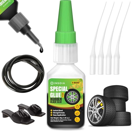 Gummikleber, 30 g, Schwarzer Kleber für Reifen, Schläuche, Schuhe, Kunststoff, Metall & DIY-Projekte – schnelltrocknender, wasserdichter, hitzebeständiger