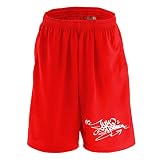 [アートワークスコウベ] バスケ ハーフパンツ ドライ 練習着 カリグラフィー JUMP SHOOOOT ロゴ ユニセックス XL レッド