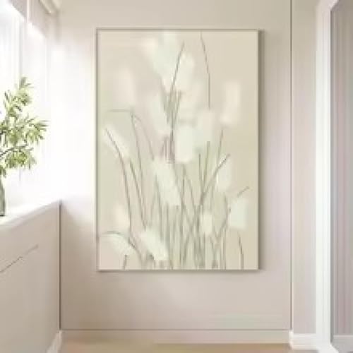 Toile salon plante et fleur motif journal affiche murale déco nature 50 x 70 cm