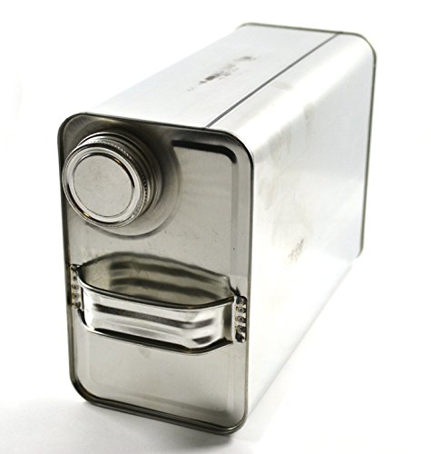 Image of EISCO 1 Gallon F-Style Reusable Metal Can with 1-3 /4 inch Delta Opening and Screw On Cap - Secure Storage and Easy Pouring (Pack of 3)