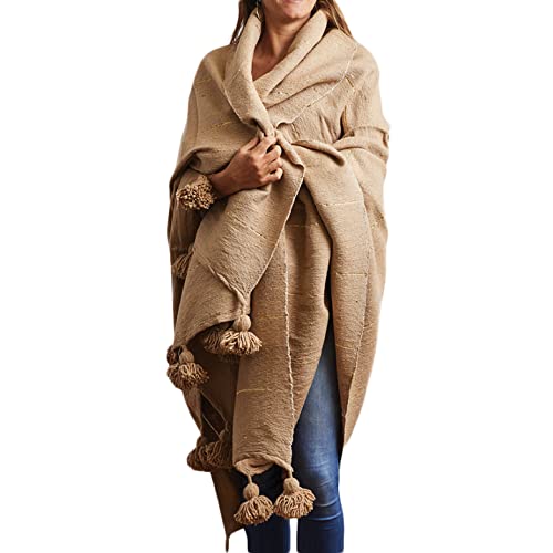 Verve CULTURE Moroccan Blanket, Boho Style Cotton Throw Blanket for