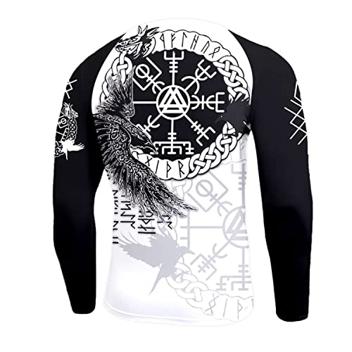 Viking Compression Shirt Long Sleeve Baselayer Skins Rash Guard MMA BJJ Workout Rash Guard Full Size XS-5XL3