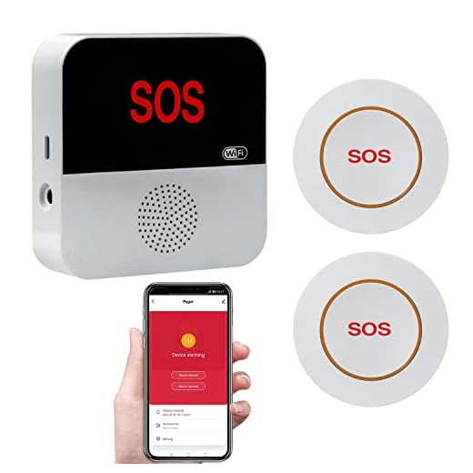 Caregiver Pager Wireless, Shinmax WiFi Smart APP Nurse Emergency Life Alert System Call Button for Elderly/Home/Patients/Disabled/School 1 Receiver+2 SOS Call Buttons (2.4GHz Wi-Fi Only)