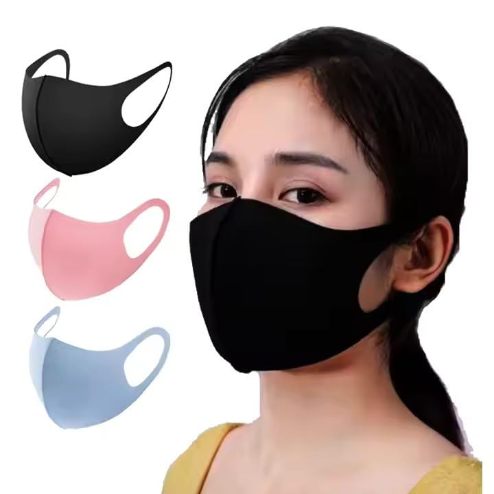 Polycotton Anti-Pollution Dust Masks Ph2.5 Unisex Respirator Washable&Reusable Face Mask Women Men Safety Sponge Mask Cloth Mask (Free Size, Pack Of 3)-image-8