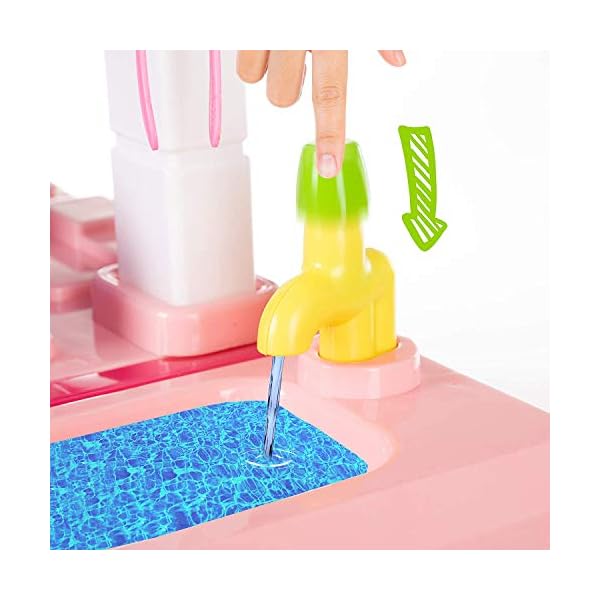 Kinderplay Kinderküche Spielküche mit Toaster - Kinder Küche mit Zubehör, Küchenspielzeug mit Sound- und Licht… – Bild 5