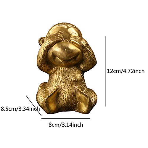 Ornement Singe Laiton Figurine Statue Décoration Bureau Salon