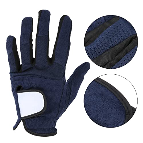 Men Golf Gloves Left Hand Microfiber Sweat Absorbent Soft Breathable Golf Gloves Royal Blue(27#) #TOP7