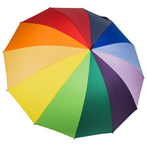 Preisvergleich Produktbild Cabrio Golfschirm Regenschirm Gästeschirm Familienschirm Stockschirm Regenbogen XL G3RB